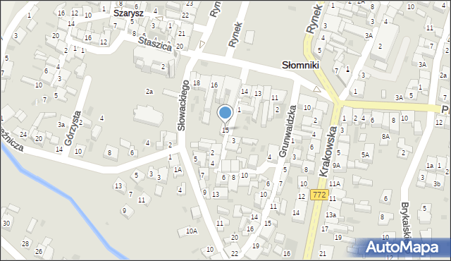 Słomniki, Rynek, 15, mapa Słomniki