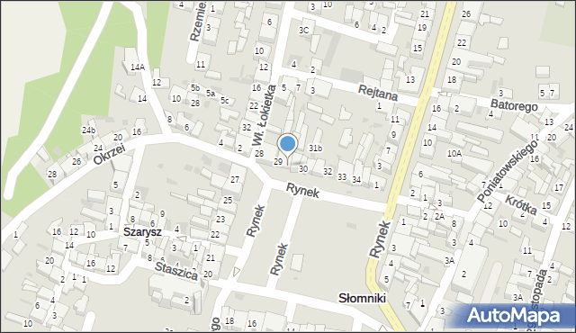 Słomniki, Rynek, 29a, mapa Słomniki