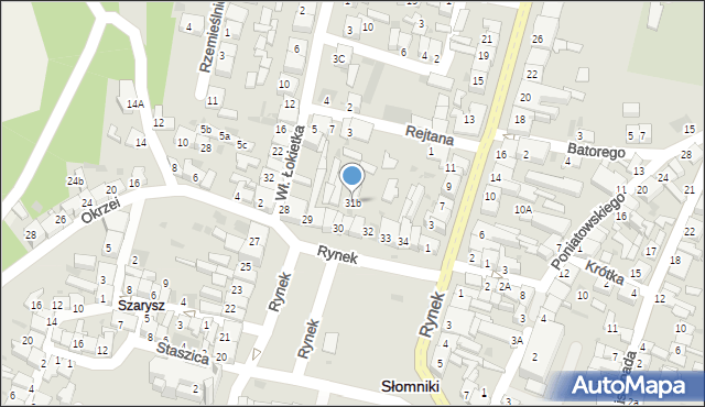 Słomniki, Rynek, 31b, mapa Słomniki