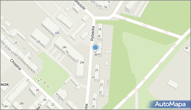 Słupsk, Rybacka, 16, mapa Słupska