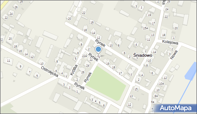 Śniadowo, Rynek, 21, mapa Śniadowo