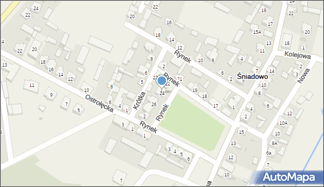 Śniadowo, Rynek, 24, mapa Śniadowo