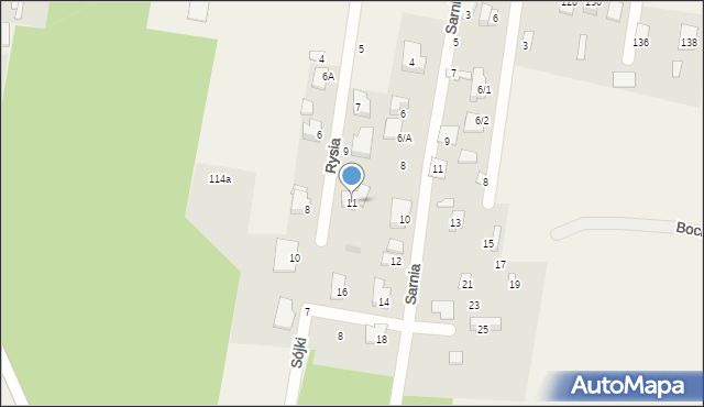 Sobolewo, Rysia, 11, mapa Sobolewo
