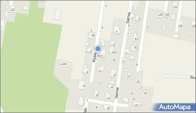 Sobolewo, Rysia, 9, mapa Sobolewo