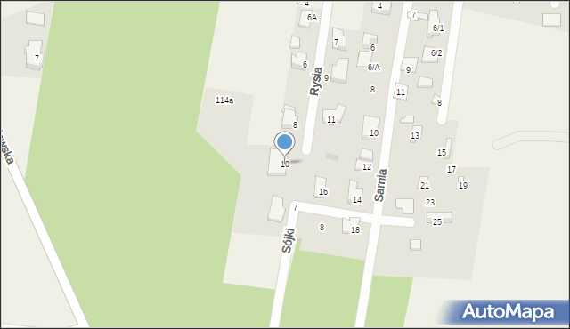 Sobolewo, Rysia, 10, mapa Sobolewo