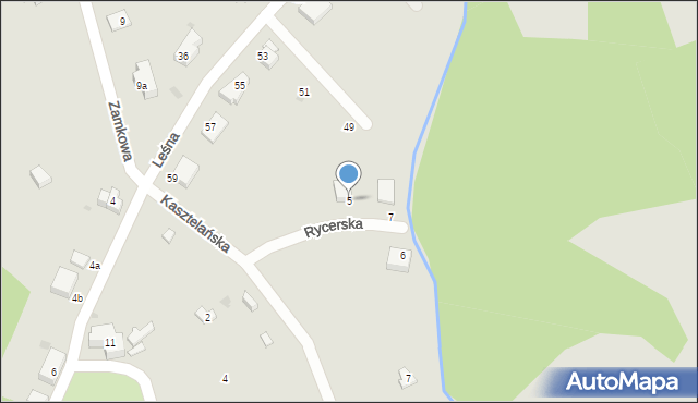 Sobótka, Rycerska, 5, mapa Sobótka