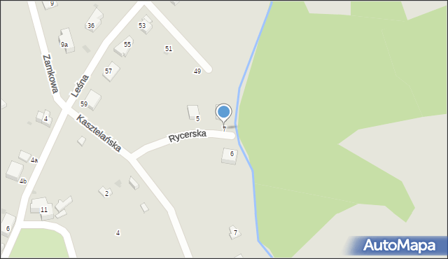 Sobótka, Rycerska, 7, mapa Sobótka