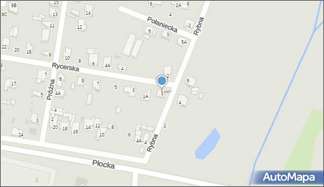 Sochaczew, Rycerska, 1, mapa Sochaczew