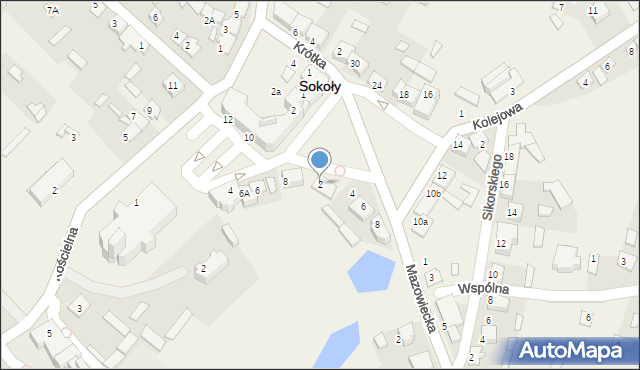 Sokoły, Rynek Kościuszki Tadeusza, gen., 2, mapa Sokoły