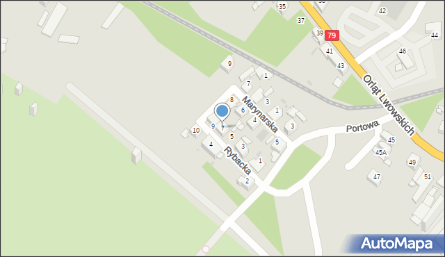 Sosnowiec, Rybacka, 7, mapa Sosnowca