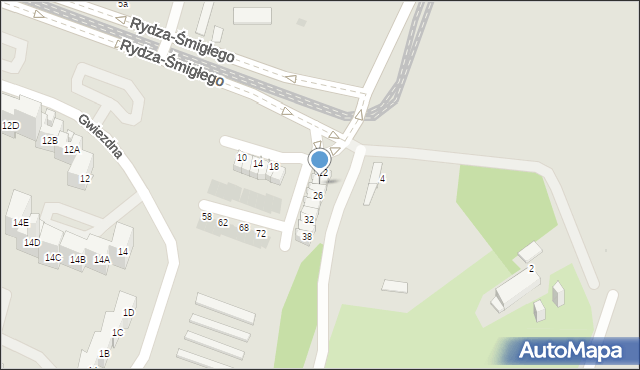 Sosnowiec, Rydza-Śmigłego Edwarda, marsz., 24, mapa Sosnowca