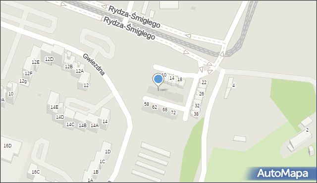 Sosnowiec, Rydza-Śmigłego Edwarda, marsz., 44, mapa Sosnowca