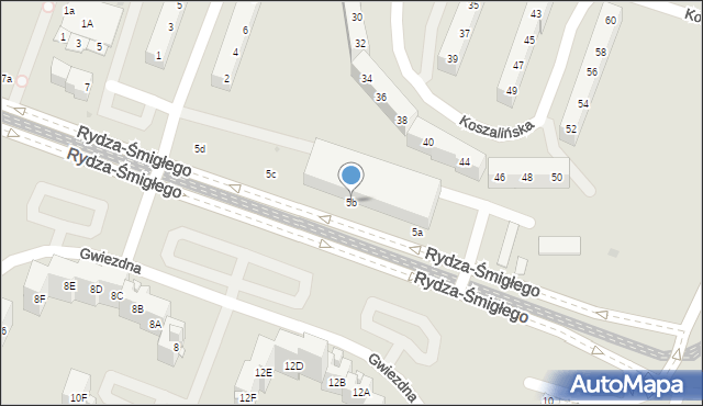 Sosnowiec, Rydza-Śmigłego Edwarda, marsz., 5b, mapa Sosnowca