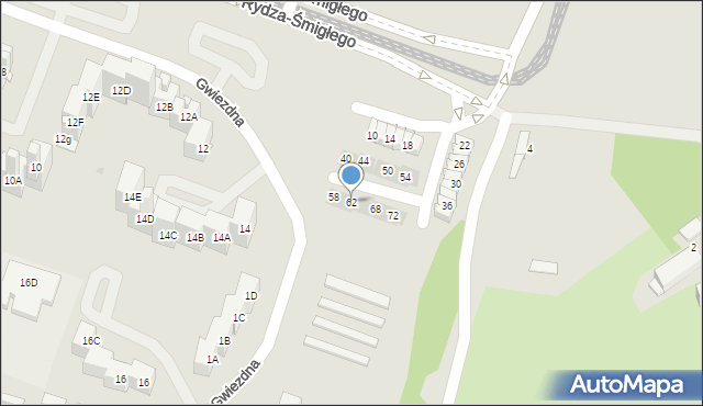 Sosnowiec, Rydza-Śmigłego Edwarda, marsz., 62, mapa Sosnowca