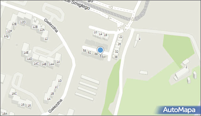 Sosnowiec, Rydza-Śmigłego Edwarda, marsz., 72, mapa Sosnowca