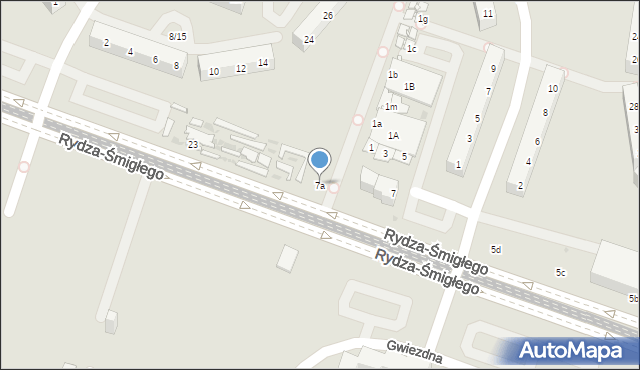 Sosnowiec, Rydza-Śmigłego Edwarda, marsz., 7a, mapa Sosnowca