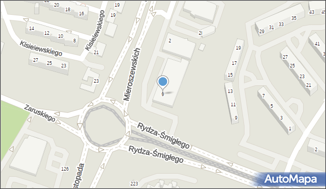 Sosnowiec, Rydza-Śmigłego Edwarda, marsz., 9, mapa Sosnowca