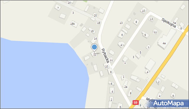 Spychowo, Rybacka, 12, mapa Spychowo