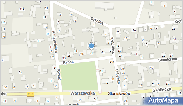Stanisławów, Rynek, 21, mapa Stanisławów