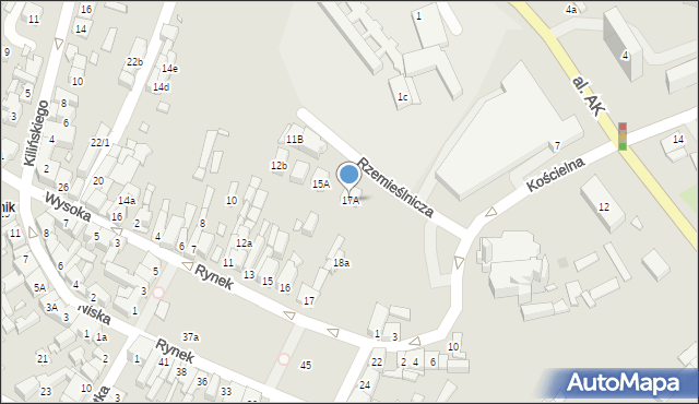 Starachowice, Rynek, 17A, mapa Starachowic