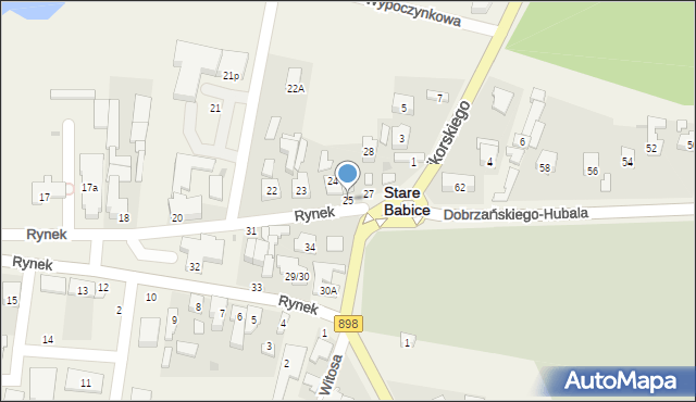 Stare Babice, Rynek, 25, mapa Stare Babice