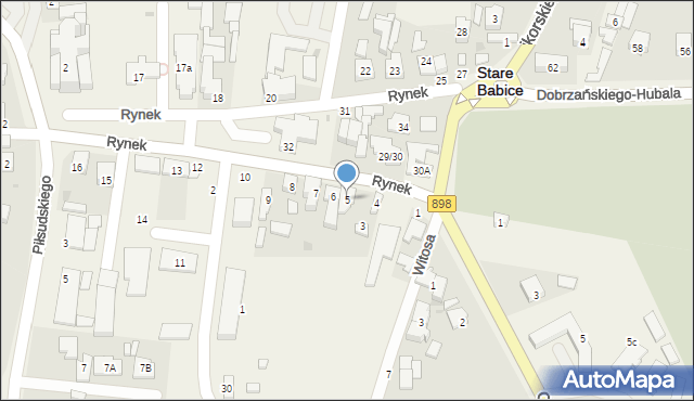 Stare Babice, Rynek, 5, mapa Stare Babice