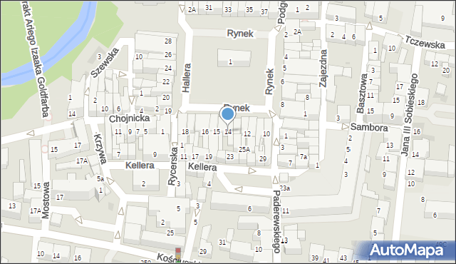 Starogard Gdański, Rynek, 14, mapa Starogard Gdański