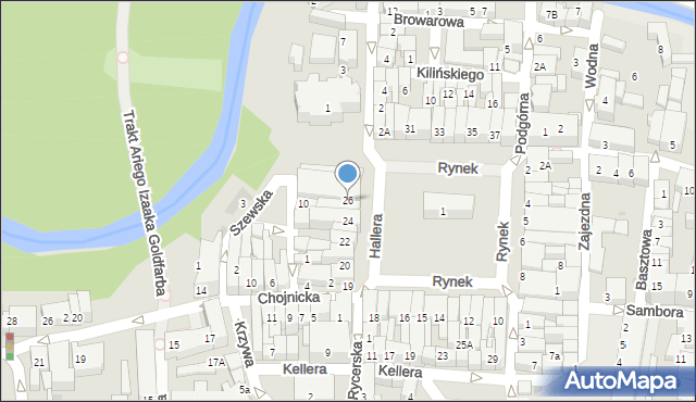 Starogard Gdański, Rynek, 26, mapa Starogard Gdański