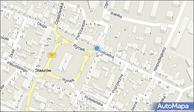 Staszów, Rynek, 1A, mapa Staszów