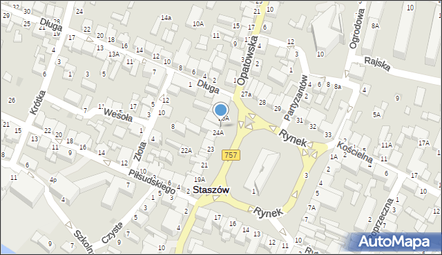 Staszów, Rynek, 25, mapa Staszów