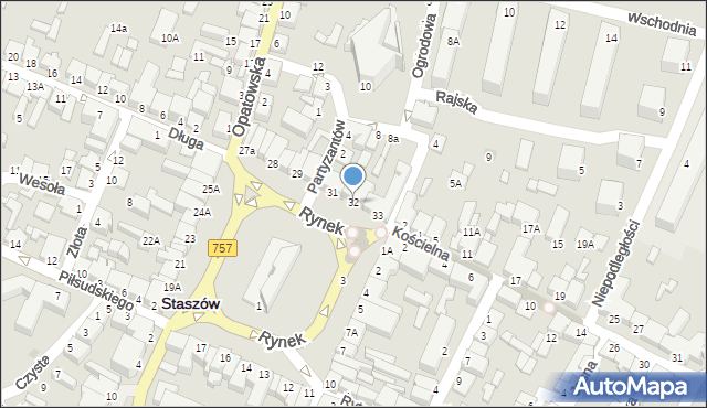 Staszów, Rynek, 32, mapa Staszów