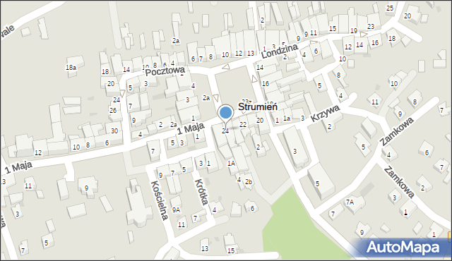 Strumień, Rynek, 24, mapa Strumień