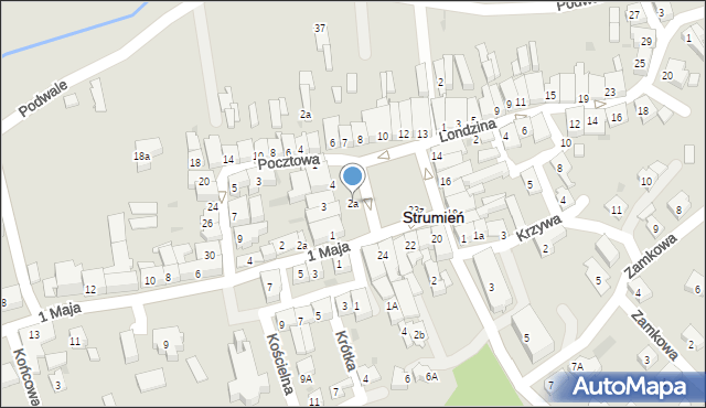 Strumień, Rynek, 2a, mapa Strumień
