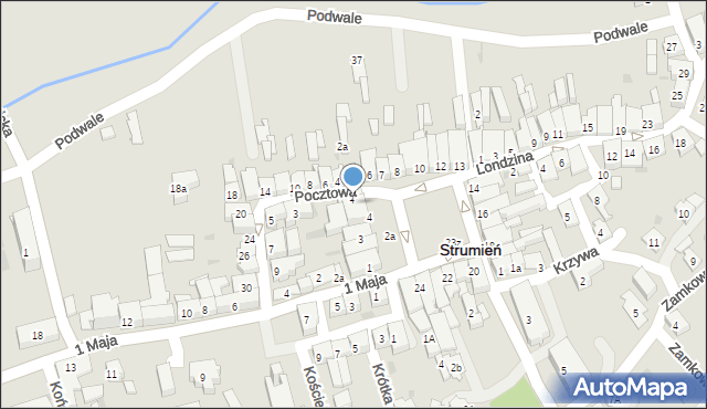 Strumień, Rynek, 5, mapa Strumień