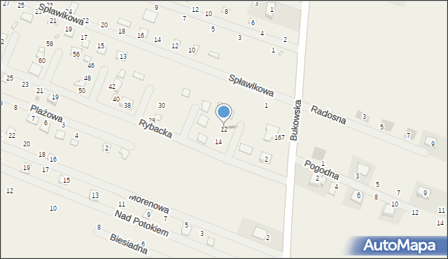 Strykowo, Rybacka, 12, mapa Strykowo