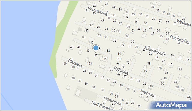 Strykowo, Rybacka, 37, mapa Strykowo