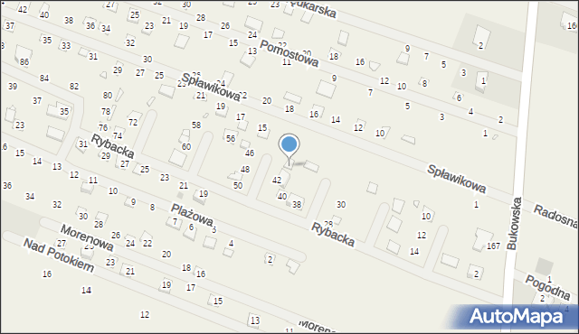 Strykowo, Rybacka, 44, mapa Strykowo