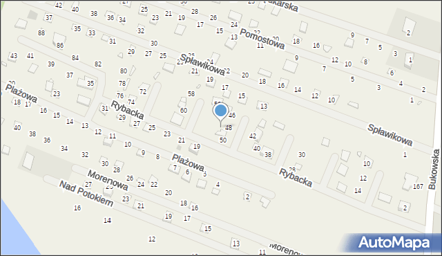 Strykowo, Rybacka, 52, mapa Strykowo