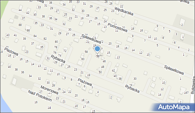 Strykowo, Rybacka, 56, mapa Strykowo