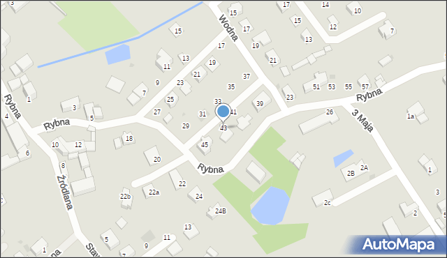 Strzegom, Rybna, 43, mapa Strzegom