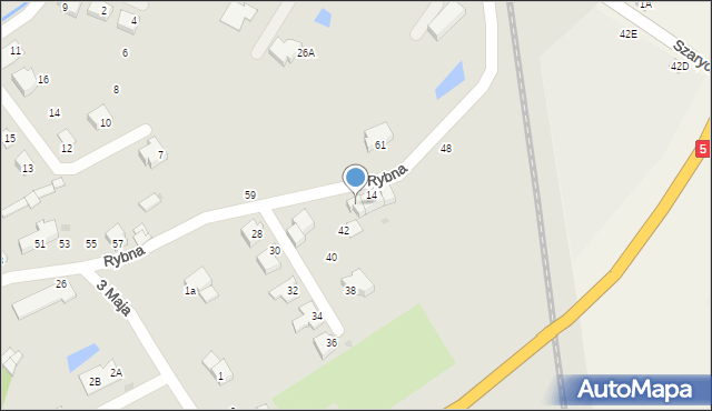 Strzegom, Rybna, 44, mapa Strzegom