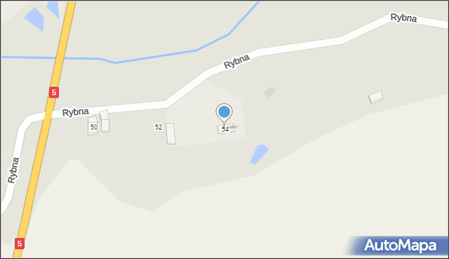 Strzegom, Rybna, 54, mapa Strzegom