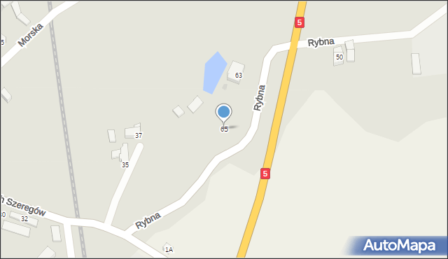 Strzegom, Rybna, 65, mapa Strzegom