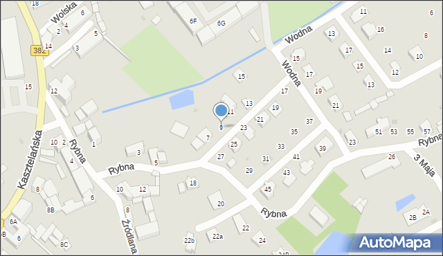 Strzegom, Rybna, 9, mapa Strzegom