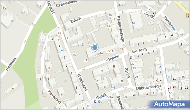 Strzegom, Rynek, 13, mapa Strzegom