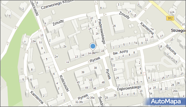 Strzegom, Rynek, 16, mapa Strzegom