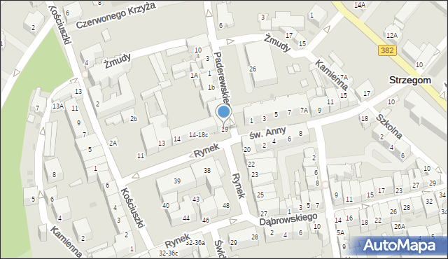 Strzegom, Rynek, 19, mapa Strzegom