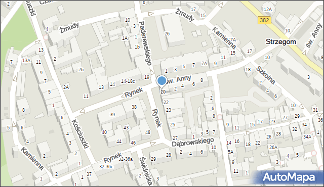 Strzegom, Rynek, 20-21, mapa Strzegom