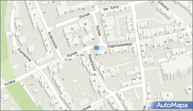 Strzegom, Rynek, 29, mapa Strzegom