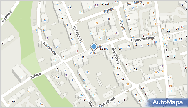 Strzegom, Rynek, 32/36C, mapa Strzegom